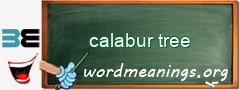 WordMeaning blackboard for calabur tree